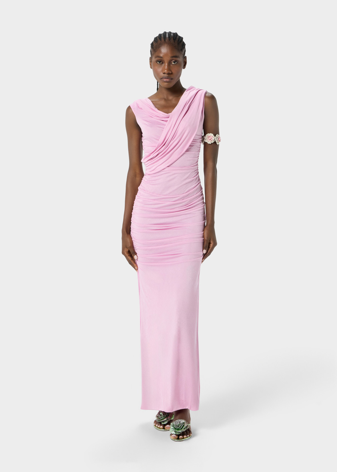 ワンピース BLUMARINE VISCOSE LONG DRESS Long Dress In Satin With Cut-outs And Lace | Blumarine