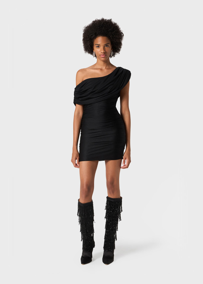 BLUMARINE: ONE-SHOULDER-KLEID MIT DRAPIERUNGEN