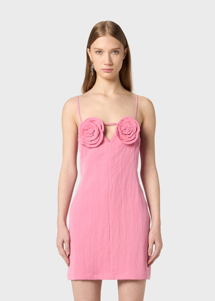 BLUMARINE: MINI DRESS WITH ROSE DETAILS