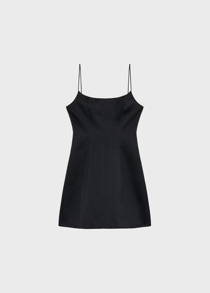 BLUMARINE: MINI DRESS IN DUCHESSE SATIN WITH SHAPED SKIRT