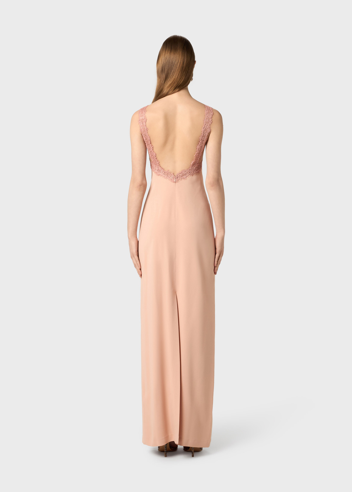 ワンピース BLUMARINE VISCOSE LONG DRESS Long Dress In Satin With Cut-outs And Lace | Blumarine