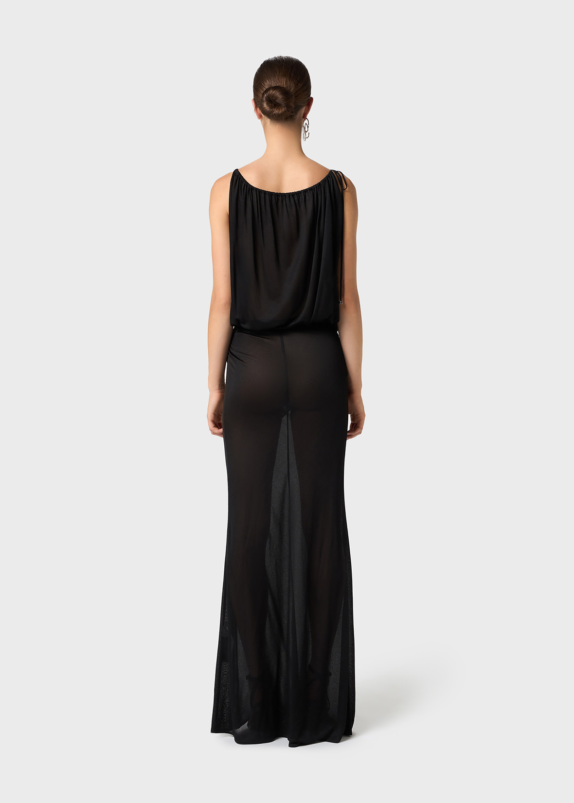 Jersey Long Dress With Drapes | Blumarine