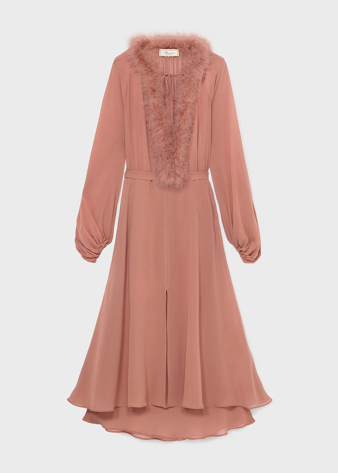 Midi Dress In Georgette With Feathers | Blumarine
