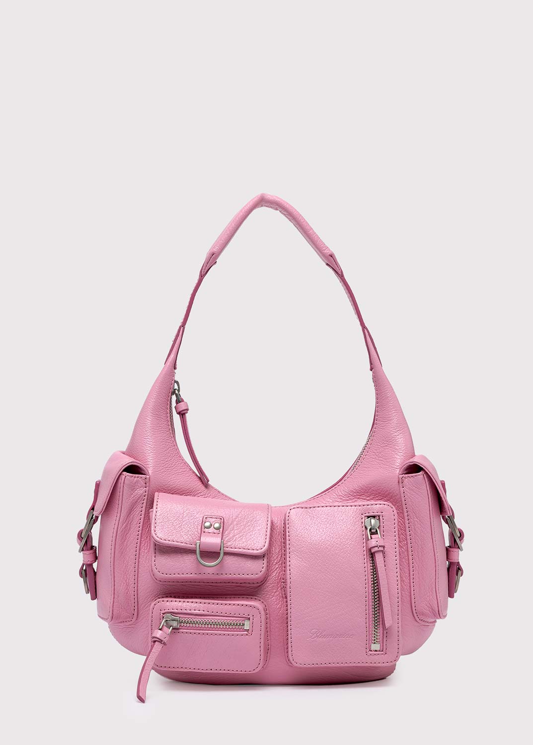 Butterfly Small Leather Shoulder Bag in Pink - Blumarine