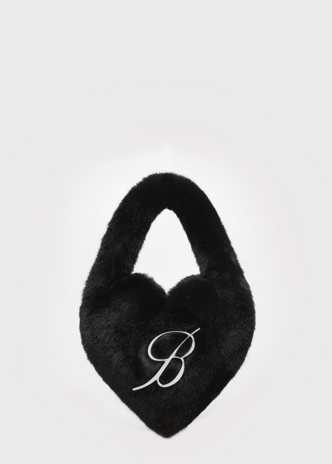BLUMARINE: Faux fur bag with logo pin