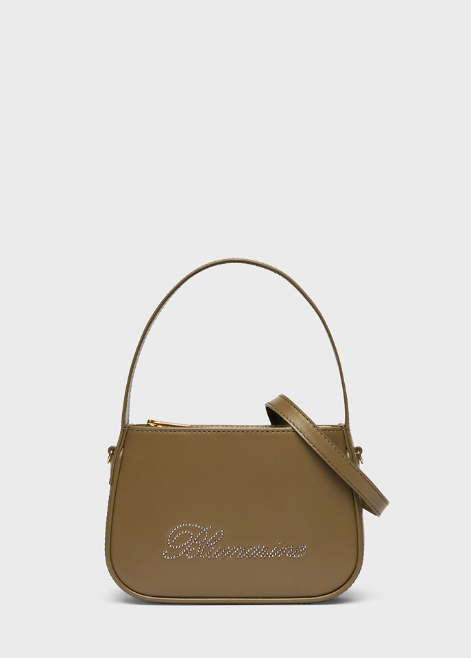 BLUMARINE: Napa leather Bag with Blumarine rhinestone logo