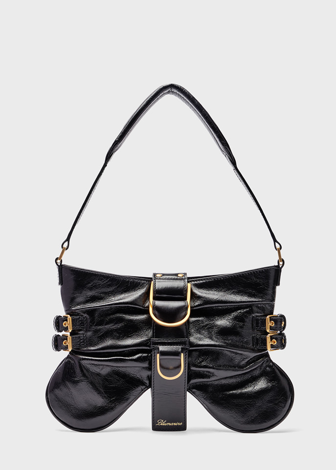 BLUMARINE: Large-sized leather Butterfly Bag