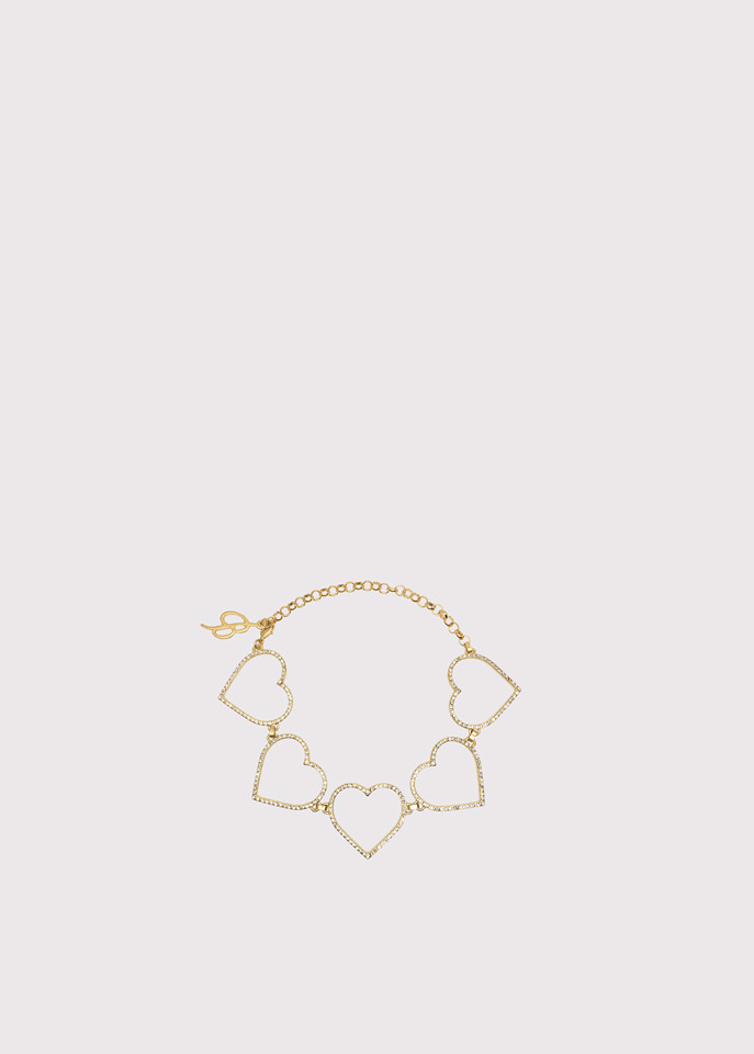 BLUMARINE: CHOKER WITH CHAIN HEARTS AND BEZELS