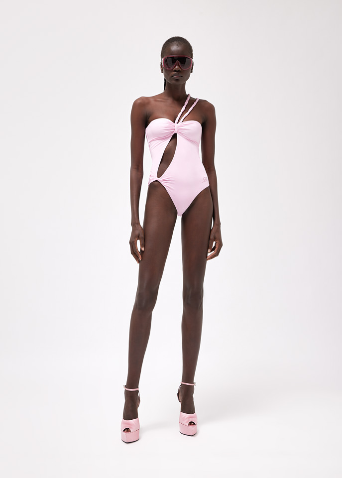BLUMARINE: ONE-SHOULDER ONE-PIECE SWIMSUIT WITH CUT-OUT