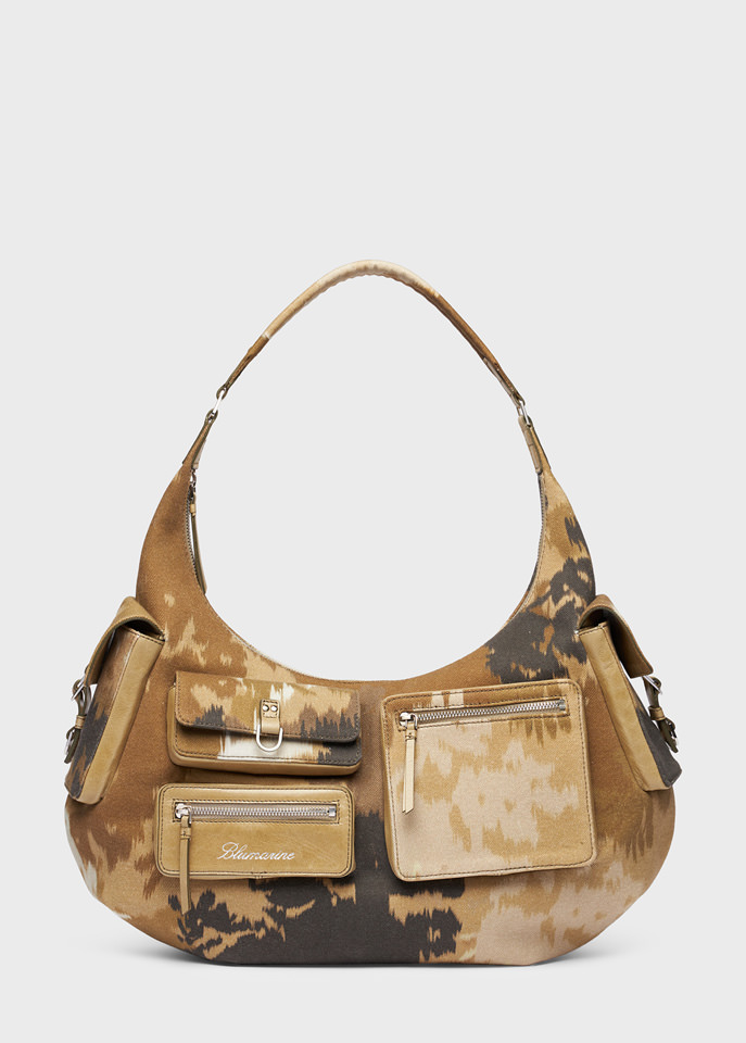 BLUMARINE: Cargo Bag large a stampa camouflage chiné