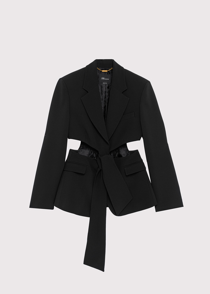 BLUMARINE: JACKET WITH CUT-OUT AND BOW