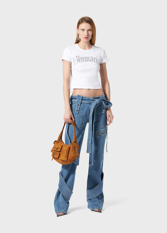 BLUMARINE: Cargo jeans with belt