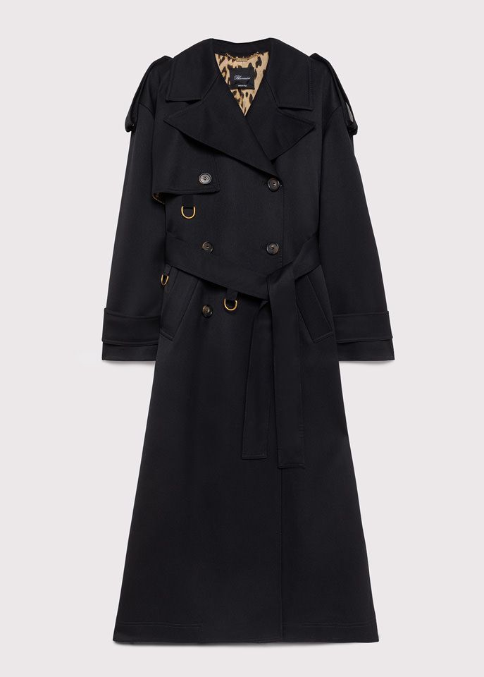 BLUMARINE: LONG DOUBLE-BREASTED TRENCH COAT