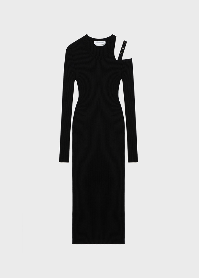 BLUMARINE: One-Shoulder-Midi-Kleid