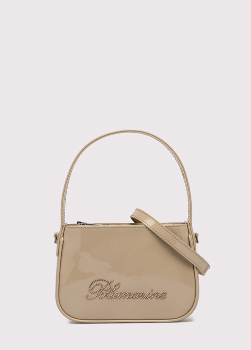 BLUMARINE: Patent handbag with logo