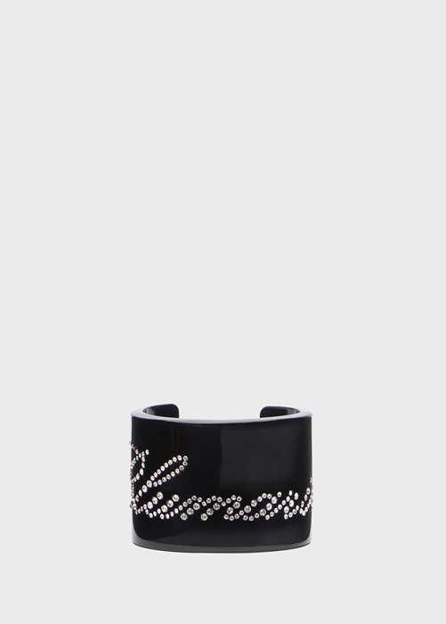 BLUMARINE: Plexi Bracelet with Blumarine rhinestone logo