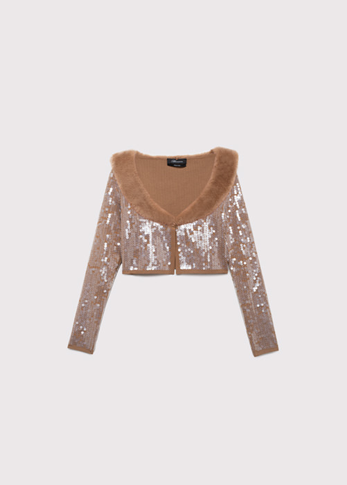 BLUMARINE: CARDIGAN WITH EMBROIDERY SEQUINS