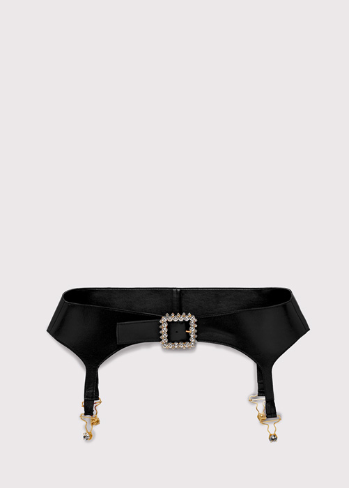 BLUMARINE BELT IN NAPA LEATHER WITH BUCKLE AND JEWEL HOOKS