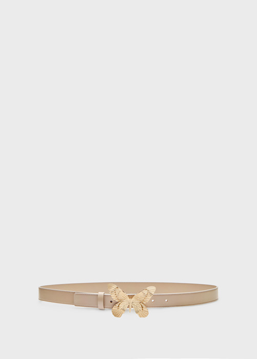 BLUMARINE: LEATHER BELT WITH BUTTERFLY BUCKLE