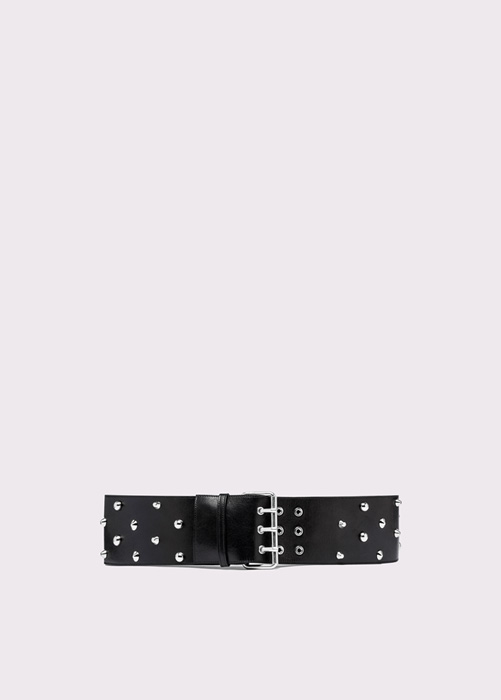 BLUMARINE Leather belt with embroidery studs