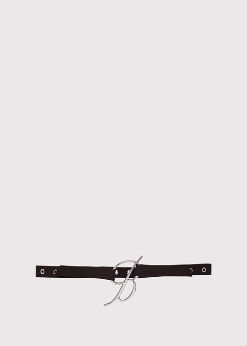 BLUMARINE Patent leather belt with logo buckle