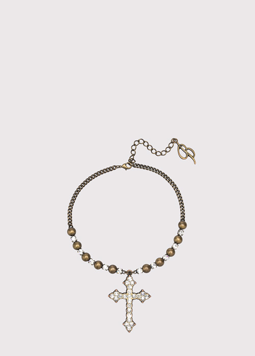 BLUMARINE: NECKLACE IN BRASS WITH CRYSTALS