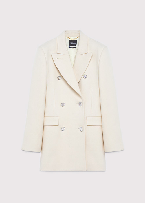 BLUMARINE: DOUBLE-BREASTED JACKET WITH JEWEL BUTTON