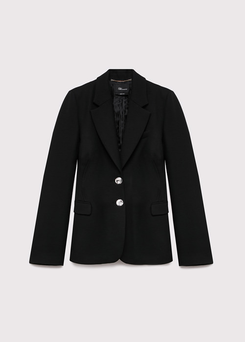 BLUMARINE SINGLE-BREASTED JACKET WITH JEWEL BUTTON