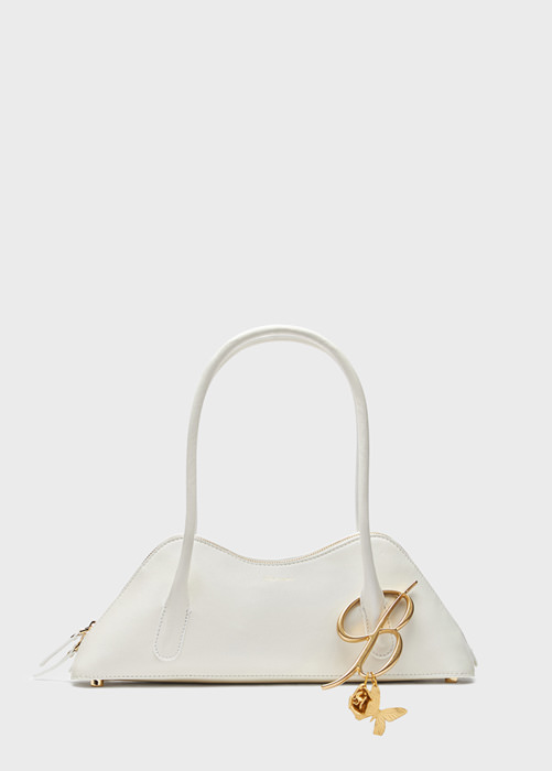 BLUMARINE: KISS ME REGULAR BAG IN LEATHER WITH B MONOGRAM AND CHARMS