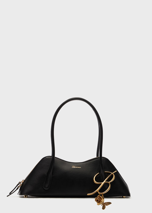 BLUMARINE: KISS ME REGULAR BAG IN LEATHER WITH B MONOGRAM AND CHARMS