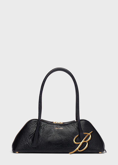 BLUMARINE Regular-sized leather Kiss Me Bag with monogram B
