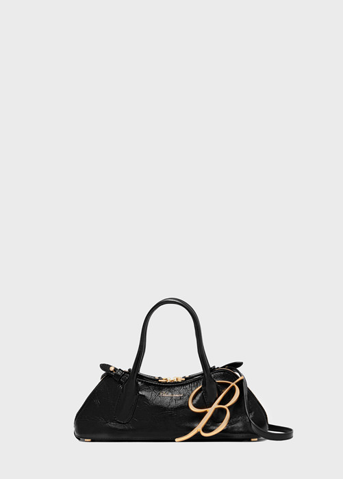 BLUMARINE: Kiss me mini bag in patent leather with B monogram