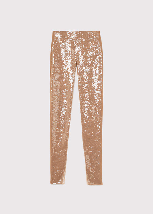 BLUMARINE KNITTED LEGGINGS WITH SEQUINS
