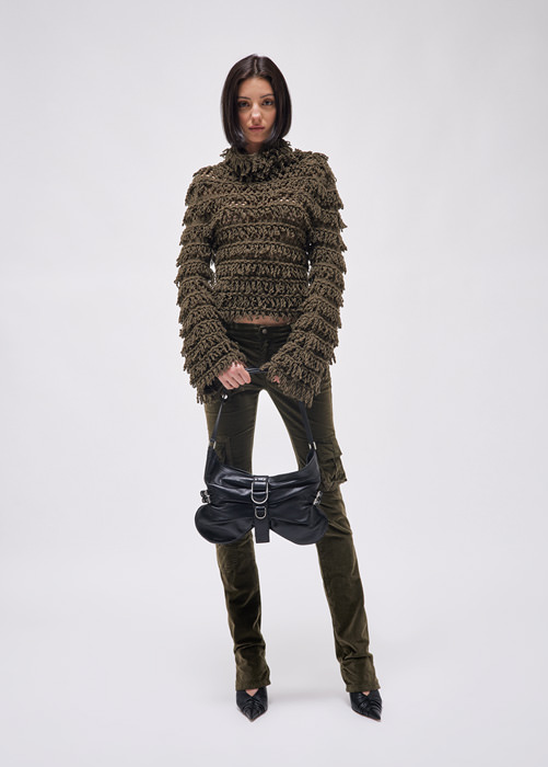 BLUMARINE Fur stitch wool sweater