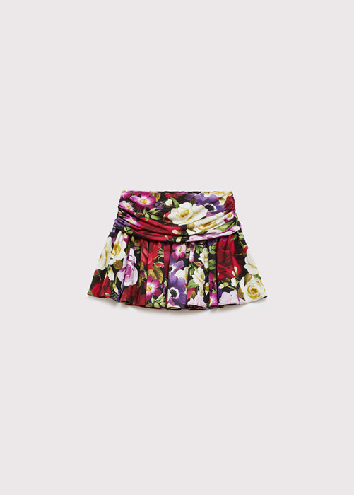BLUMARINE MINI SKIRT IN JERSEY WITH FLORAL PRINT