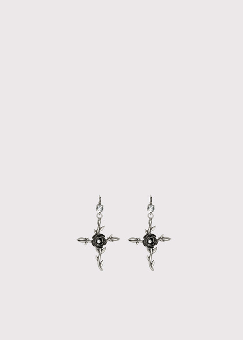 BLUMARINE: Earrings with cross pendant