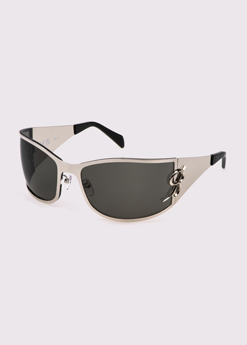 BLUMARINE: Metal wrap-around sunglasses