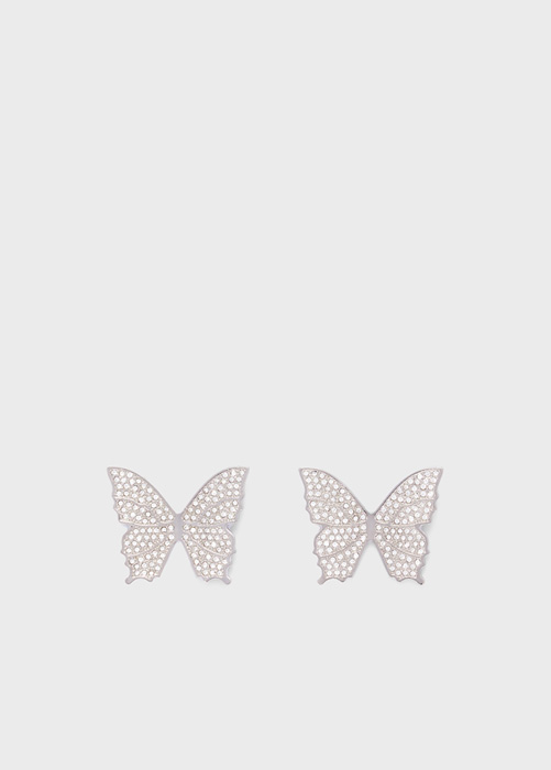 BLUMARINE Orecchini con farfalla in strass