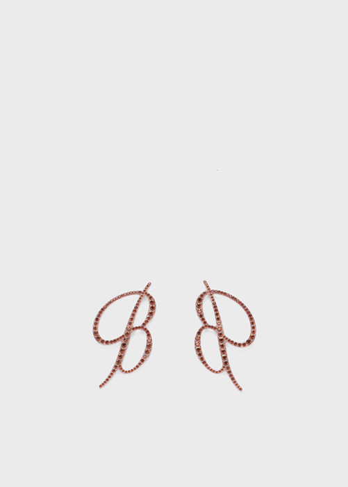 BLUMARINE B monogram Earrings in plexi with rhinestones