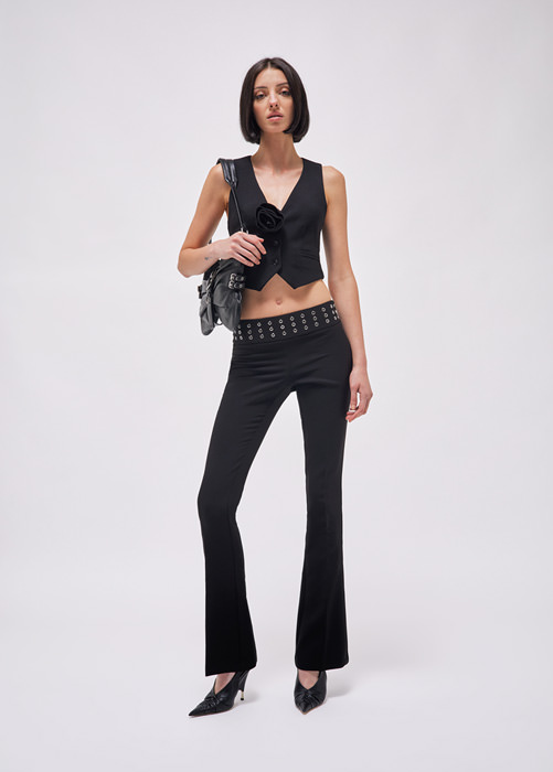 BLUMARINE: FLARED TROUSERS WITH STUDS