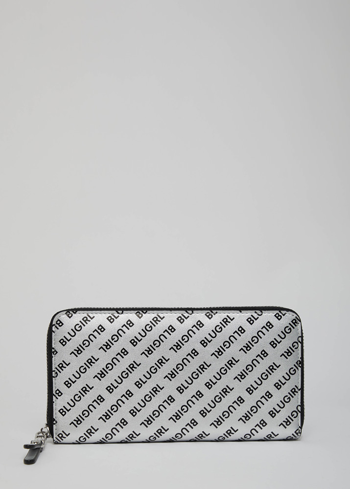 BLUMARINE LAMINATED WALLET WITH ALL-OVER LOGO
