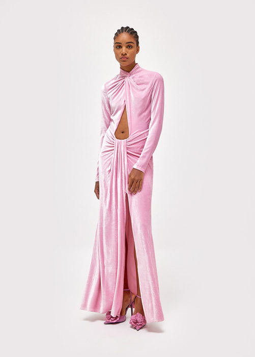 BLUMARINE LONG DRESS WITH CUT-OUT AND VENT