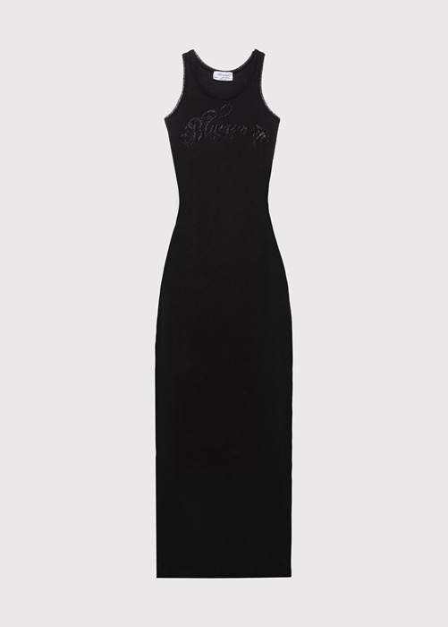 BLUMARINE: Langes Kleid aus Jersey mit Logo