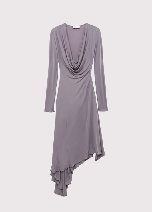 BLUMARINE Midi dress with shawled collar