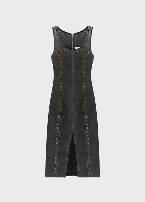 BLUMARINE Jean Midi dress with studs