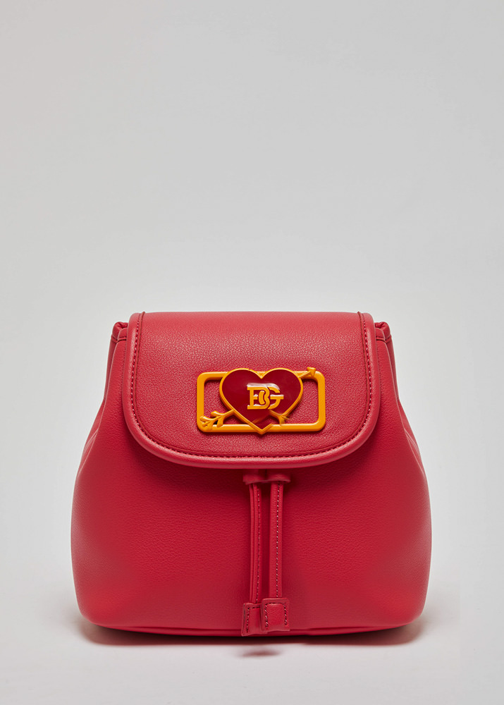 BLUGIRL: BACKPACK WITH FLAP AND HEART-LOGO