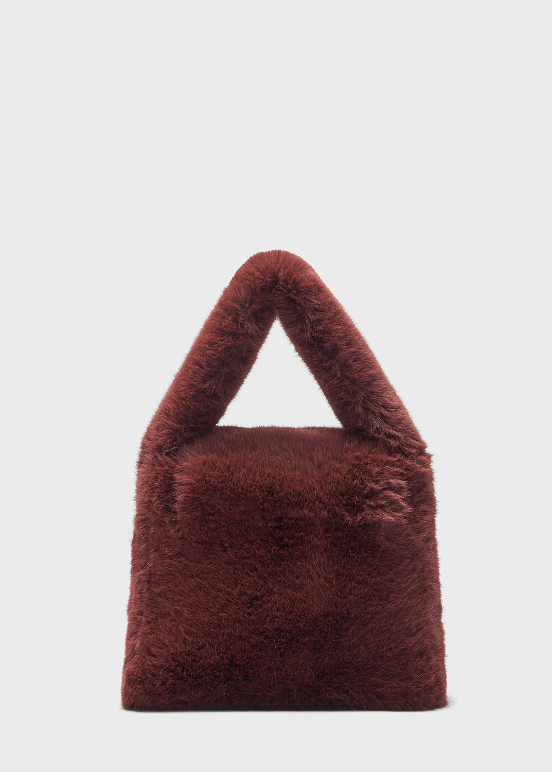 Faux fur bag with rhinestone B monogram pin | Blumarine