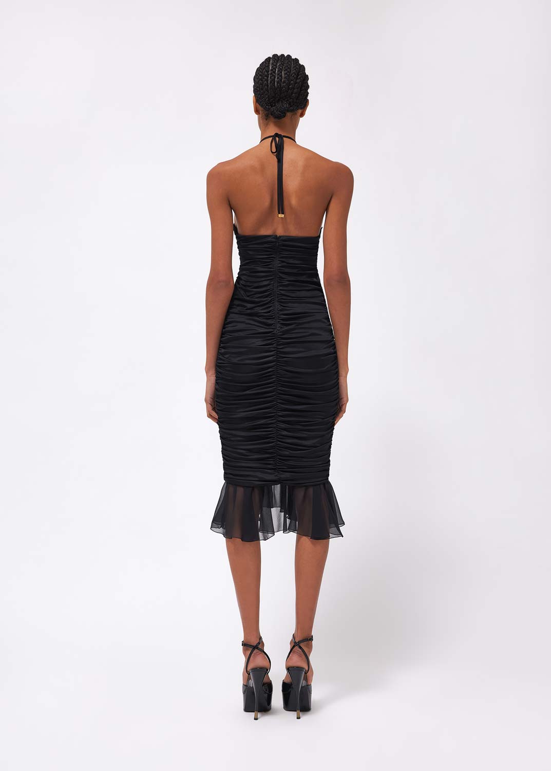 PLEATED SLEEVELESS DRESS WITH CUT OUT DETAILING | Blumarine