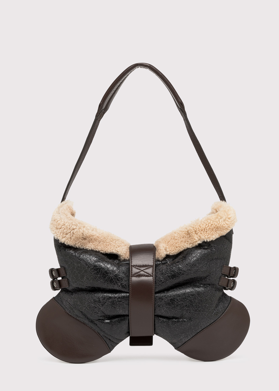 Blumarine Large-size Shearling Butterfly Bag