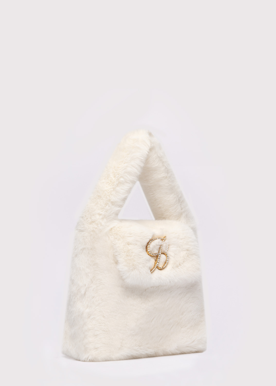 Eco Fur Bag with Flap and Logo
